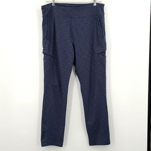 Duluth Trading XLx31 Heathered Blue stretch sweatpants mesh Zip pockets lounge